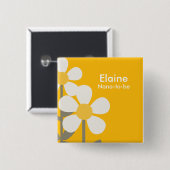 POP DAISY Yellow Flowers gepersonaliseerde Button (Voorkant /achterkant)