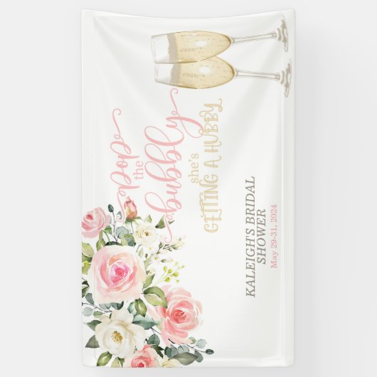 Pop de bubbel, ze krijgt een hubby spandoek (Verticaal)