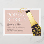 Pop De bubbelbubbels | Partij voor de verjaardag Folie Uitnodiging (Voorkant)