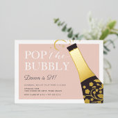 Pop De bubbelbubbels | Partij voor de verjaardag Folie Uitnodiging (Staand Voorkant)