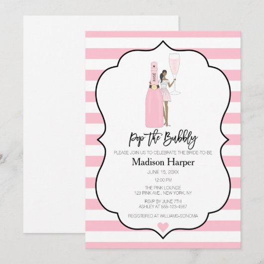 Pop de Bubble Bridal Shower Uitnodiging (Voorkant / Achterkant)