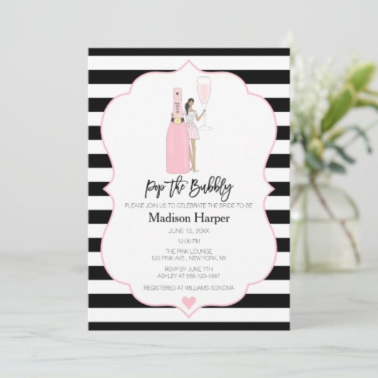 Pop de Bubble Bridal Shower Uitnodiging (Staand voorkant)