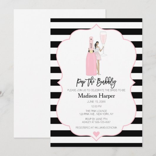 Pop de Bubble Bridal Shower Uitnodiging (Voorkant / Achterkant)