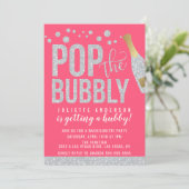 Pop De Bubble Champagne Bachelorette Party Kaart (Staand voorkant)