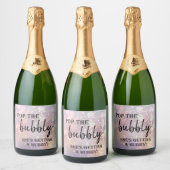 Pop de Bubble Ze krijgt een Hubby! Mousserende W Sparkling Wijnetiket (Flessen)