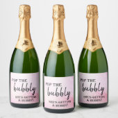 Pop de Bubble Ze krijgt een Hubby! Mousserende W Sparkling Wijnetiket (Flessen)