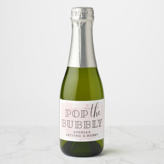 Pop De Bubbly Bachelorette Mousserende Wijnetikett Sparkling Wijnetiket (Voorkant)