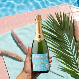 Pop De Bubbly Fun Pool Floats Pool Party Verjaarda Sparkling Wijnetiket
