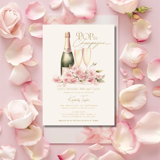 Pop De Champagne Bloemen Blush Glas Vrijgezellenfe Kaart