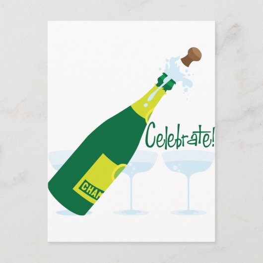 Pop De Champagne Briefkaart (Voorkant)