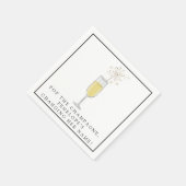 Pop de Champagne Custom Shower & Bachelorette Servet (Hoek)