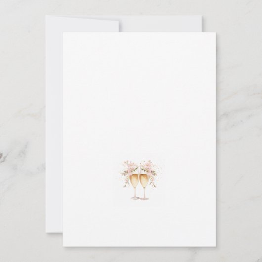 Pop De Champagne Elegant Blush Vrijgezellenfeest Kaart (Achterkant)