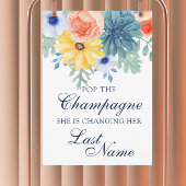 Pop De Champagne Floral Succulent Vrijgezellenfees Poster