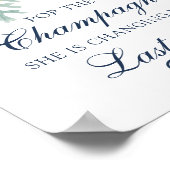 Pop De Champagne Floral Succulent Vrijgezellenfees Poster (Hoek)