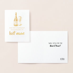 Pop De Champagne - Funny Bridesmaid Voorstel Folie Kaarten