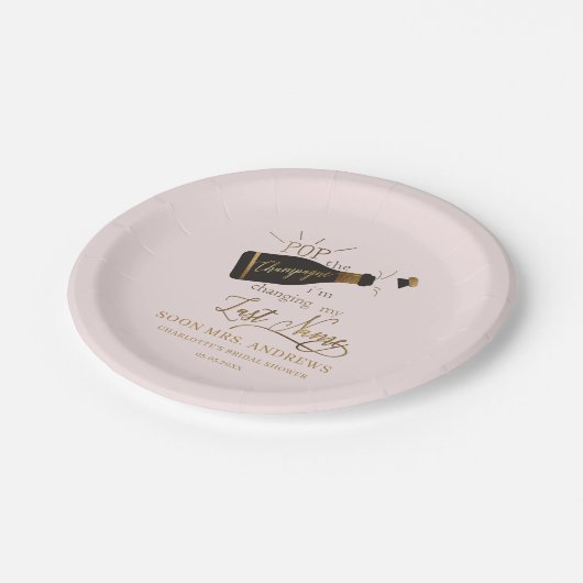 Pop de champagne Ik verander mijn achternaam! Papi Papieren Bordje (Gekanteld)