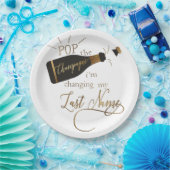 Pop de champagne, ik verander mijn achternaam! papieren bordje (Feest)