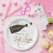 Pop de champagne, ik verander mijn achternaam! papieren bordje (Feest)