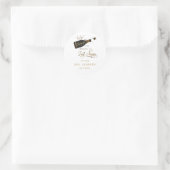 Pop de champagne Ik verander mijn achternaam! Ronde Sticker (Tas)