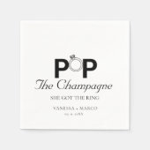 Pop De champagne kreeg ze het verloving gedeelte Servet (Voorkant)