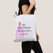 Pop de Champagne roze bruidsdouche voeg naam datum Tote Bag (Dichtbij)