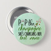 Pop de Champagne Verloving Button (Voorkant /achterkant)