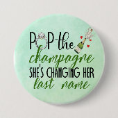 Pop de Champagne Verloving Button (Voorkant)