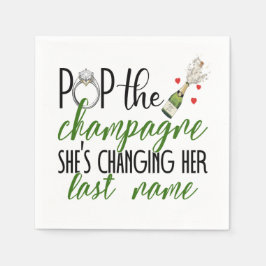 Pop de Champagne Verloving Papier Servet