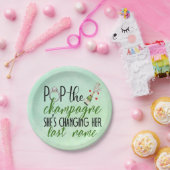 Pop de Champagne Verloving papieren borden Bordje (Feest)