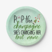 Pop de Champagne Verloving papieren borden Bordje (Voorkant)