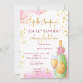 Pop de champagne vrijgezellenfeest sjabloon kaart (Voorkant)