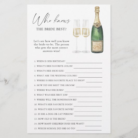 Pop de Champagne - Wie kent de beste bruidsgame (Voorkant)