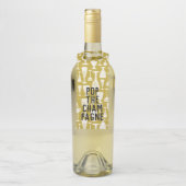 POP DE CHAMPAGNE Wit op Gouden Wijnbril Flessenhanger (Op fles)