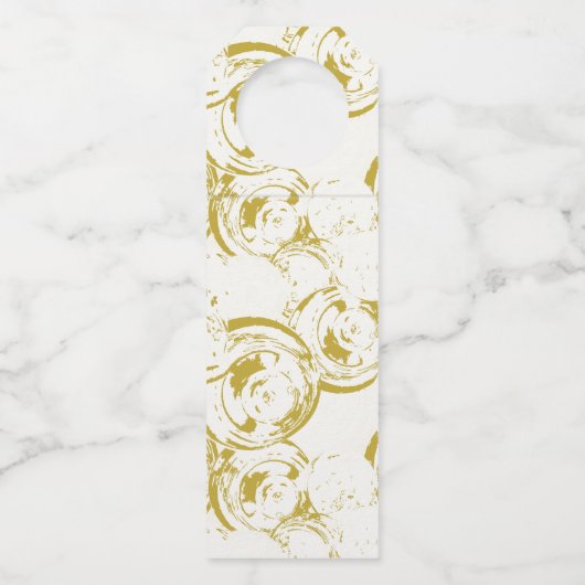 POP DE CHAMPAGNE Wit op Gouden Wijnbril Flessenhanger (Achterkant)