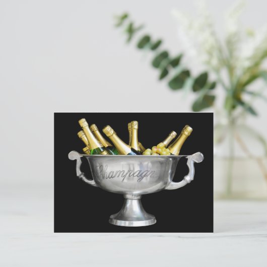 Pop de Cork, Vier Champagne! Briefkaart (Staand voorkant)