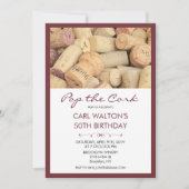 Pop de Cork Wine Verjaardagsuitnodiging Kaart (Voorkant)