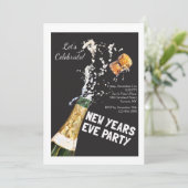 Pop de kurk op nieuwjaarsuitnodiging kaart (Staand voorkant)