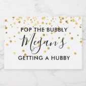 Pop de Naam van de Douane Bubble die een Hubby kri Sparkling Wijnetiket (Enkel label)