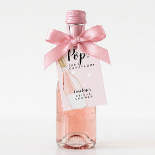 Pop! De Roze Champagne Bruiloftsfeest Favor Tag Cadeaulabel