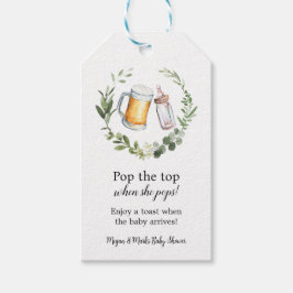 Pop de Top als ze Pop Baby shower Cadeaulabel