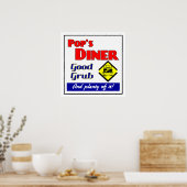 Pop Diner Retro Restaurant Print (Keuken)