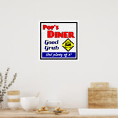 Pop Diner Retro Restaurant Print (Keuken)