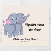 Pop dit als ze baby shower doet sparkling wijnetiket (Enkel label)