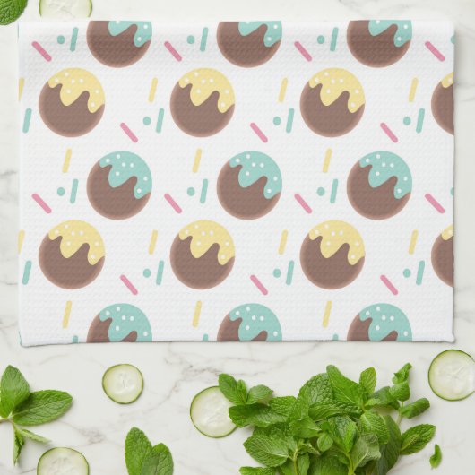 Pop Doughnut Sprinkles Sweet Foodie Theedoek (Gevouwen)