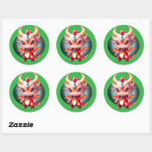 Pop Draak Ronde Sticker (Vel)