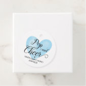 Pop- en chroomblauwe Baby shower-tag Bedankjes Labels (In situ)