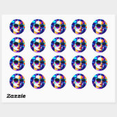 Pop en strips zonnebrillen ronde sticker (Vel)