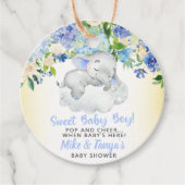Pop en vrolijk zoete baby baby shower labels. bedankjes labels (Voorkant)