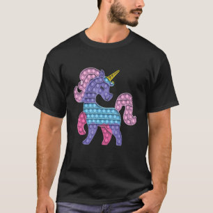 Pop Fidget Game Unicorn regenboogkleurig voor Gi T-shirt