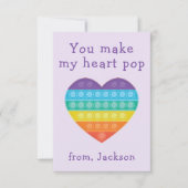 Pop fidget klaslokaal valentijn Agenda-notitiekaar Bedankkaart (Voorkant)